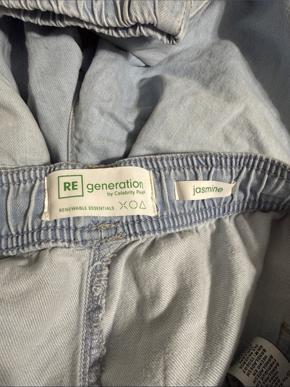 RE Generation By Celebrity Pink Light Blue High-Rise Denim Joggers - Picture 8 of 10